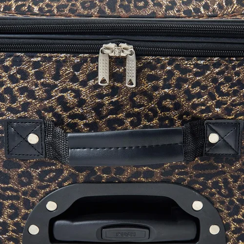 Vista 4 de Rockland Jungle Softside Juego de maletas verticales, Leopard), F125-LEOPARD