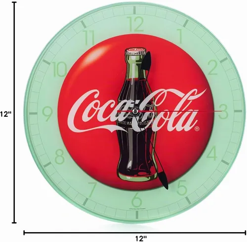 Vista 7 de Coca-Cola - Reloj de pared de cristal con logotipo de botella de botón rojo