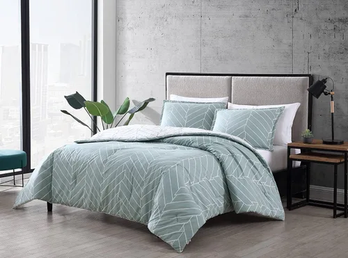 Vista 14 de City Scene - Juego de funda de edredón para cama individual, ropa de cama 100% algodón suave para comodidad durante todo el año, juego de cama de 2