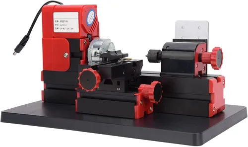 Vista 2 de ViaGasaFamido Kit de torno de metal 24W Mini máquina de torno motorizado 20000RPM DIY modelado herramienta de carpintería enchufe de EE. UU. Control