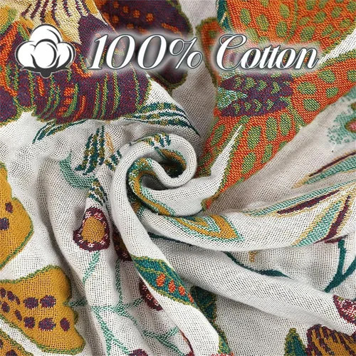 Vista 131 de MSGKV - Manta bohemia/primaveral de algodón para sofá y sala de estar, de gasa acogedora, de 50 x 60 pulgadas 50"x60" Cotton Throw, Woven Bird