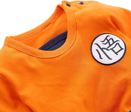 Vista 3 de Enterizo de bebé para cosplay, traje de algodón recién nacido, ropa de una pieza para niño, Naranja