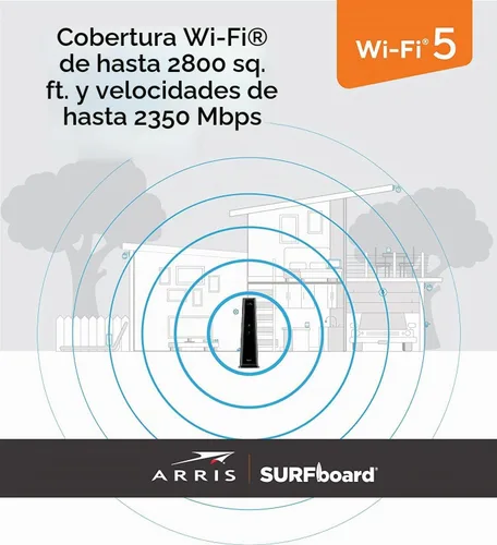 Vista 8 de Arris (SBG8300-RB) - Combo de Router de Módem de Cable - DOCSIS 3.1 Gigabit Rápido & WiFi AC2350, Comcast Xfinity, Cox, Spectrum & Más, Velocidades