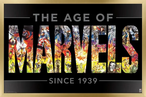 Vista 14 de Trends International Marvel Comics - Póster de pared del 80 aniversario de Marvel - Age of Marvels, 14.725 x 22.375 pulgadas, versión enmarcada