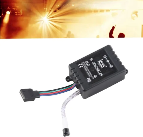 Vista 5 de Controlador de música LED, control remoto con sensor de sonido, ligero, compacto y portátil, utilizado para controlar lámparas LED, para KTV
