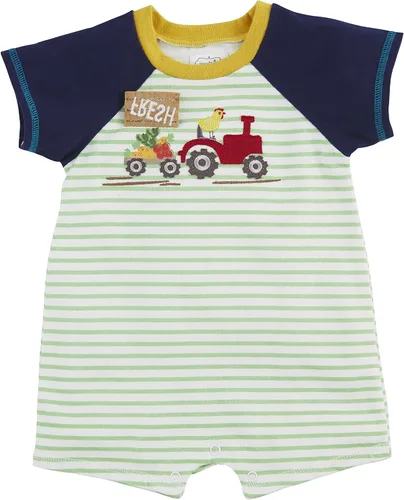 Vista 2 de Mud Pie Baby Boys Tractor Raglan Shortall