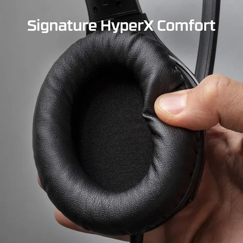 Vista 4 de HyperX Cloud Stinger S - Auriculares para juegos, para PC, sonido envolvente virtual 7.1, ligeros, espuma viscoelástica, cuero sintético suave