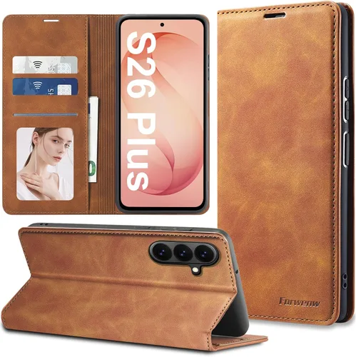 Vista 34 de Funda de piel con tapa para Samsung Galaxy Z Flip 3, con protección de bisagra, delgada y magnética tipo cartera [1 tarjetero], funda protectora a