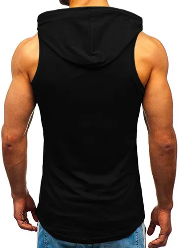 Vista 3 de LecGee Camiseta deportiva sin mangas para hombre, para entrenamiento, gimnasio, culturismo, con bolsillo