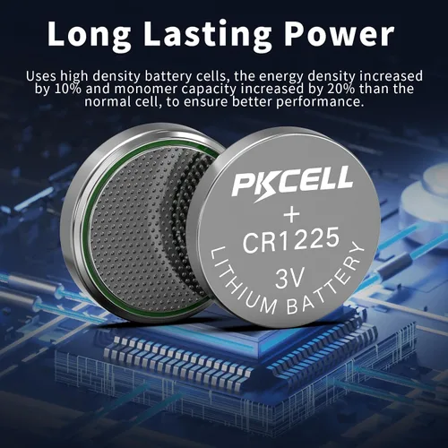 Vista 5 de PKCELL CR1225 batería de litio de 3 V, modelo CR 1225, pilas de botón para termómetro, vida útil de 5 años (5 unidades) Compatible con termómetro