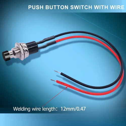 Vista 2 de Twidec/10UNIDADES 3V-6V-12V-24V-250V Interruptor de botón momentáneo de 2 pines SPST ENCENDIDO/APAGADO 7mm Negro 1A Mini interruptor de botón