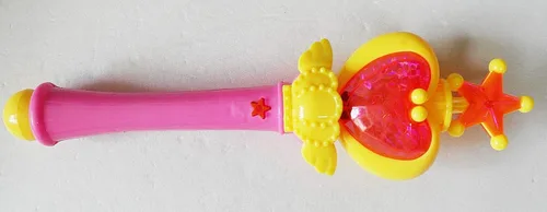 Vista 2 de SUMI Sailor Moon Pink Chibi Wand Stick Chibi Moon Cosplay disfraz estilo varita sonido y brillo