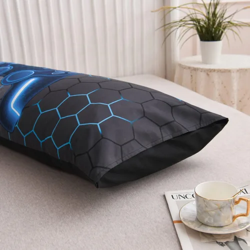 Vista 3 de NTBED Funda de almohada corporal con cierre de sobre de microfibra para videojuegos para niños y adultos (20 x 54 pulgadas, azul)