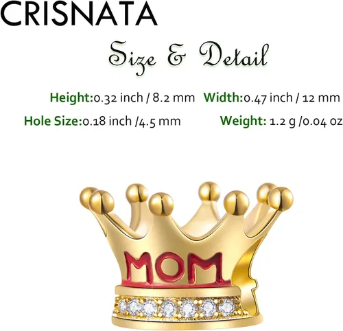Vista 2 de Dijes de plata de ley 925 para el día de la madre, artista, autismo, madre e hija y pie de bebé, corona de mamá y cuentas de nana, se adapta a