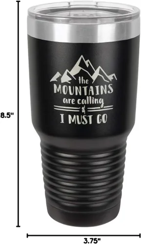 Vista 10 de Las motos están llamando y tengo que ir grabado 30 oz vaso de acero con recubrimiento de polvo grabado láser taza de viaje de camello polar sin BPA