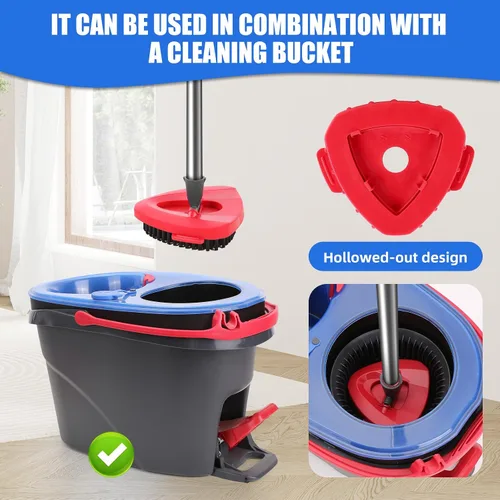 Vista 5 de Juego profesional de 6 piezas compatible con O-Cedar RinseClean: 4 cabezales de fregona de microfibra + 1 cepillo + 1 base de ajuste preciso