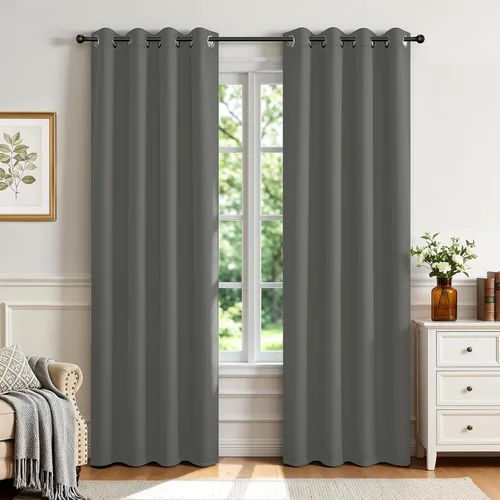 Vista 36 de Joydeco Cortinas opacas para dormitorio de 72 pulgadas de largo, 2 paneles de cortinas con aislamiento térmico para oscurecer la habitación
