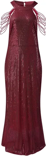 Vista 3 de minjiSF Vestido de noche formal de primavera y verano 2023 con lentejuelas sueltas para trasladar, vestido grande para mujer, color champán