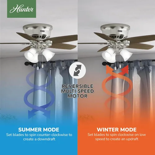 Vista 7 de Hunter - Ventilador de techo para interiores de 42 pulgadas con luces LED - Ventilador de techo con cadena de tracción, para dormitorio, sala
