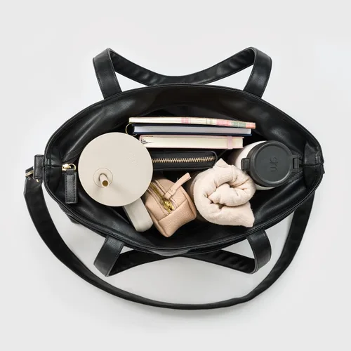 Vista 4 de Bolso de Mano Simple Modern de Cuero Vegano para Mujer
