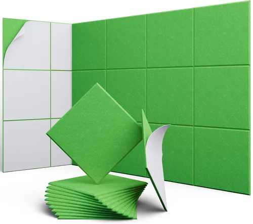 Vista 23 de Paneles hexagonales en forma de A, paquete de 12 paneles acústicos de alta densidad de 12 x 10 x 0.4 pulgadas para mejorar la reducción de ruido