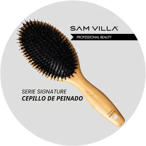 Vista 2 de Sam Villa Cepillo de pelo de cerdas de jabalí serie Signature para peinar el cabello
