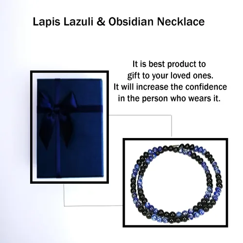 Vista 42 de Collar de cristal de obsidiana negra hecho a mano, collar de cuentas de piedras preciosas naturales auténticas, curación, protección, talismán mala
