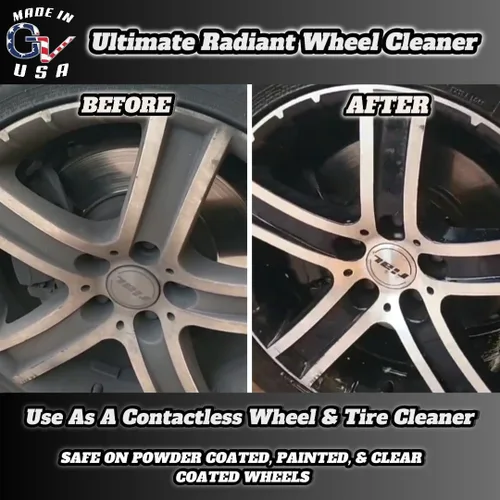 Vista 9 de GV Automotive Products Ultimate Radiant - Limpiador de llantas cromadas y rines en aerosol – Seguro, listo para usar, pule, brilla y elimina