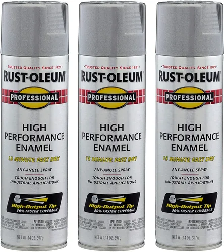 Vista 23 de Rust-Oleum 7515838 Pintura en aerosol de esmalte profesional de alto rendimiento, 14 onzas, aluminio