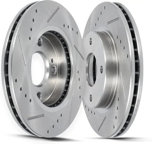 Vista 22 de SCITOO Rotores de freno trasero para Honda para CR-V 2002-2004 Frenos de disco perforados y ranurados Rotores de reemplazo: 31304