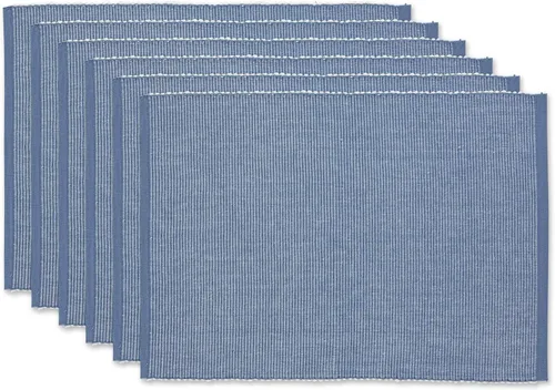 Vista 13 de DII Juego de manteles individuales de la colección de dos tonos, color azul marino, 6 piezas
