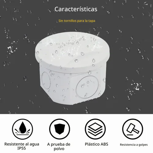 Vista 5 de LeMotech - Caja de conexiones, caja eléctrica IP55, resistente al agua, a prueba de polvo, plástico ABS, para proyectos electrónicos, color blanco