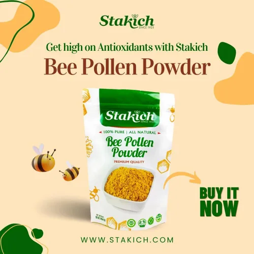 Vista 6 de Stakich Bee Pollen Powder - Natural Energy Support Supplement - 1 lb