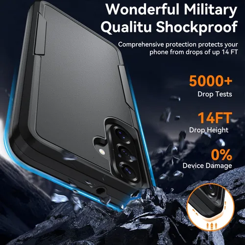 Vista 3 de Funda para Samsung Galaxy A15 5G con protector de pantalla HD [protección contra caídas de grado militar] Protección de cuerpo completo resistente a