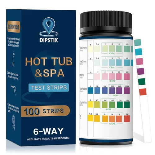 Vista 8 de Tiras de prueba de piscina de agua salada,0-8000 ppm,Kit de tiras reactivas de sal