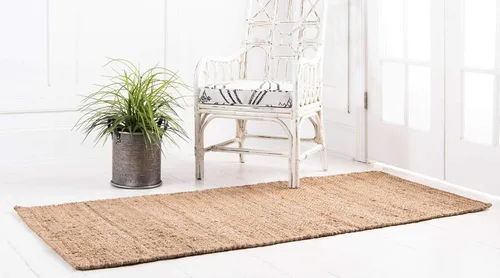 Vista 2 de Unique Loom Chunky Jute Collection - Alfombra de área - Amanda (2' 7" x 6' 1", color natural)