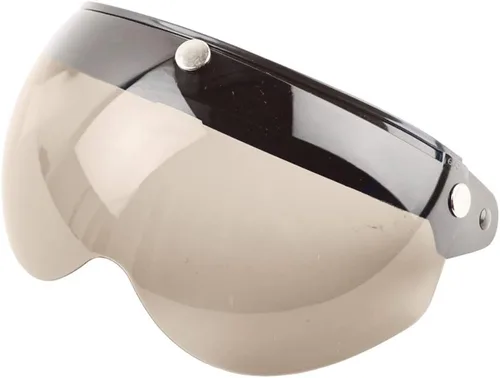 Vista 11 de Visera universal de casco retro de 3 broches a prueba de viento, visera de casco de motocicleta de media cara, lente de visera abatible