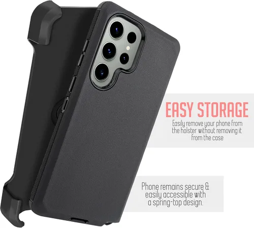 Vista 3 de Funda para teléfono Samsung Galaxy S23 Ultra 5G (2023), protector de pantalla integrado, resistente y duro a prueba de golpes, funda protectora