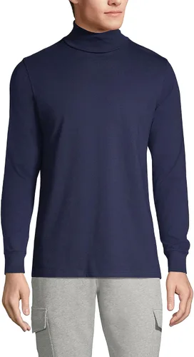 Vista 9 de Lands' End - Camisa de cuello alto Super-T de mezcla de algodón para hombre Negro