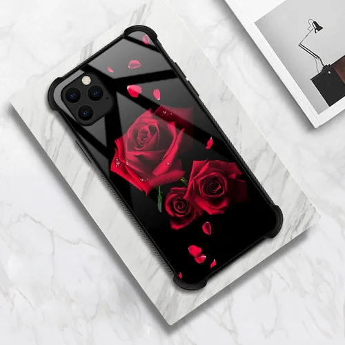 Vista 5 de Funda compatible con iPhone 13 Mini, fundas para niñas y mujeres, románticas rosas rojas
