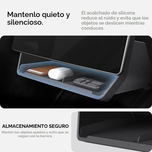 Vista 3 de Spigen Organizador de almacenamiento debajo de pantalla para Tesla Model Y Negro