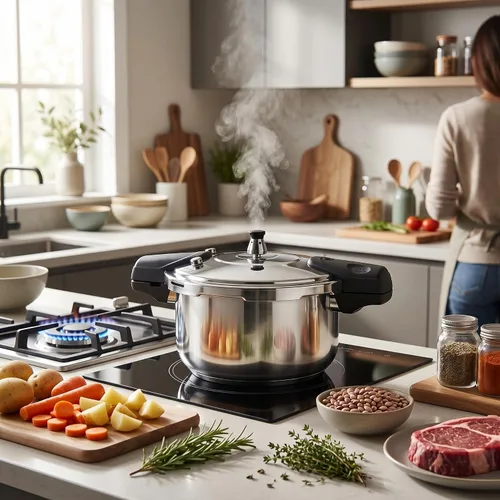 Vista 5 de Olla a presión para estufa, olla a presión de cocina 80KPA para el hogar (11.0 in)