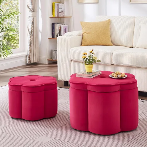 Vista 12 de Otomana redonda con patas de metal negro, reposapiés de 22.05 pulgadas de ancho, reposapiés tapizado para sala de estar, dormitorio, entrada
