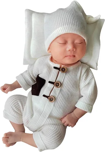 Vista 2 de Traje de fotografía para recién nacido, para niño y niña, mameluco de punto para fotos de bebé