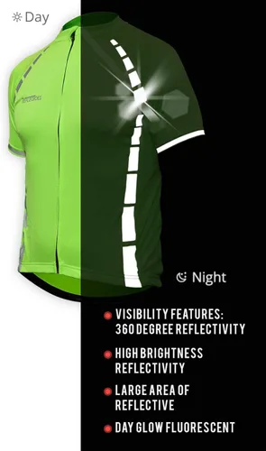 Vista 2 de Camiseta de ciclismo de alta visibilidad - Reflectante Hi-Viz Ciclismo Camisa Hombres y Mujeres