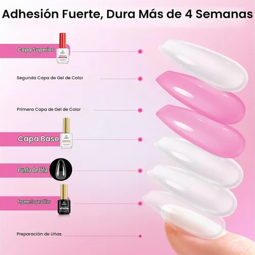Vista 7 de Beetles - Kit de uñas de gel, 288 puntas de uñas medianas de almendra