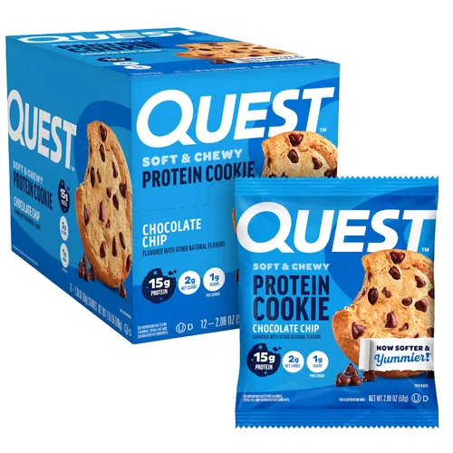 Vista 14 de Quest Nutrition Galleta de proteínas de mantequilla de cacahuete, 15g de proteínas, 1g de azúcar, 5g de carbohidratos netos, apta para dieta Keto
