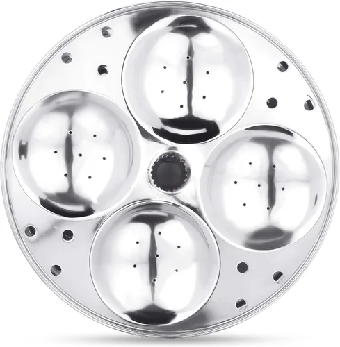 Vista 2 de Vinod Soporte Idli de acero inoxidable adecuado para cocina india - Soporte de 3 niveles - Hace hasta 12 Idlis - Resistente al polvo - Platos