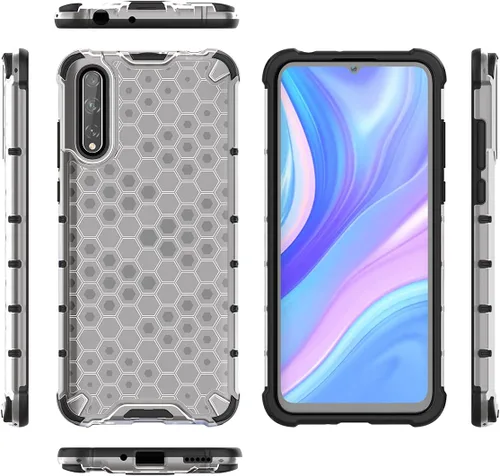 Vista 123 de Pzwoxukhov Funda compatible con Huawei Nova 3i, compatible con Huawei P Smart+ 2018 Honeycomb Anti-Drop Shock-Absorbing Case Negro