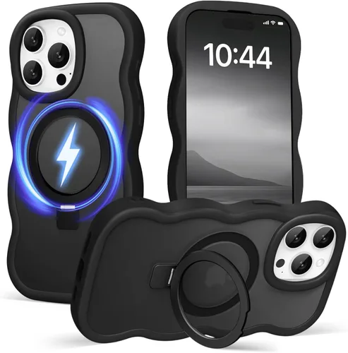 Vista 117 de Magsafe - Funda magnética para iPhone 12 Pro Max, compatible con Magsafe con marco ondulado, translúcido, mate, parte trasera dura, de silicona, a